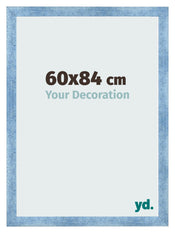 Cadre Photo 60x84cm Bleu Brillant Patine MDF Pisa De Face Mesure | Yourdecoration.fr