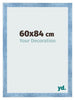 Cadre Photo 60x84cm Bleu Brillant Patine MDF Pisa De Face Mesure | Yourdecoration.fr