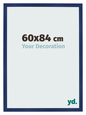 Cadre Photo 60x84cm Bleu Foncé Patiné MDF Bologna De Face Mesure | Yourdecoration.fr
