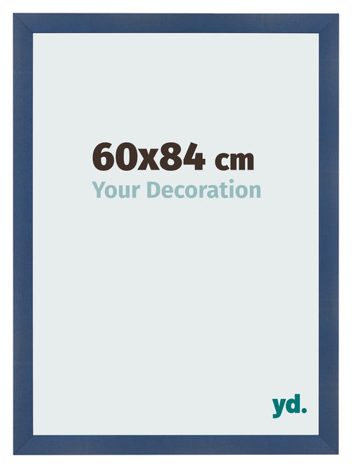 Cadre Photo 60x84cm Bleu Fonce Patine MDF Pisa De Face Mesure | Yourdecoration.fr