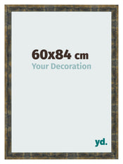 Cadre Photo 60x84cm Bleu Or Melange MDF Pisa De Face Mesure | Yourdecoration.fr