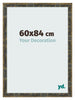 Cadre Photo 60x84cm Bleu Or Melange MDF Pisa De Face Mesure | Yourdecoration.fr