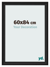 Cadre Photo 60x84cm Noir Grain de Bois MDF Lazio De Face Mesure | Yourdecoration.fr