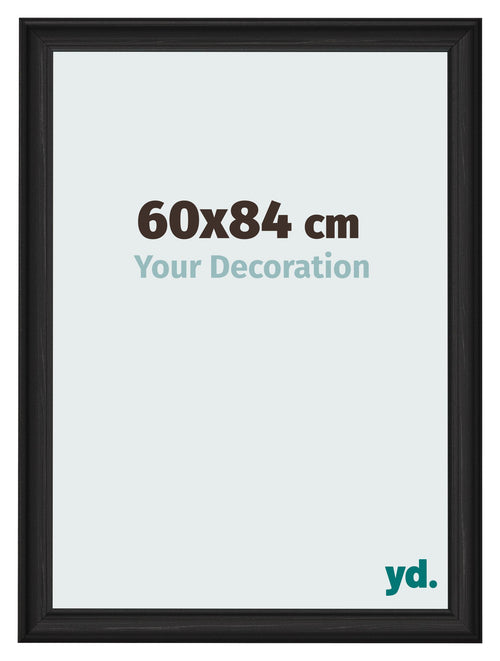 Cadre Photo 60x84cm Noir Grain de Bois MDF Lazio De Face Mesure | Yourdecoration.fr