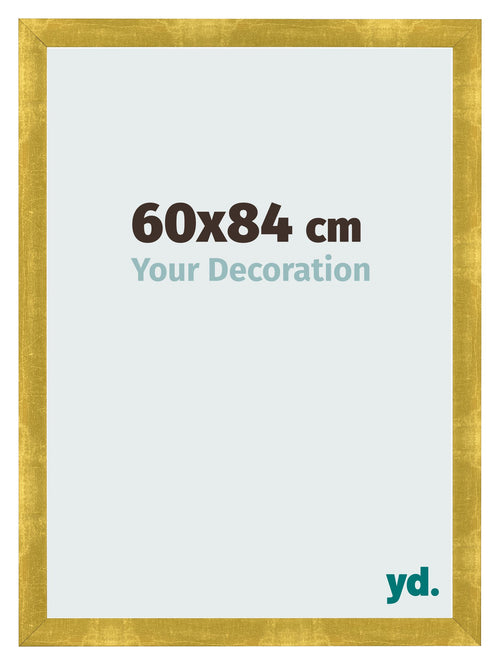 Cadre Photo 60x84cm Or Vintage MDF Pisa De Face Mesure | Yourdecoration.fr