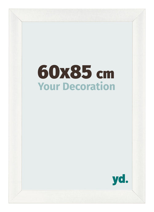 Cadre Photo 60x85cm Blanc Vintage MDF Pisa De Face Mesure | Yourdecoration.fr
