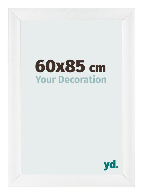 Cadre Photo 60x85cm Blanc Vintage MDF Pisa De Face Mesure | Yourdecoration.fr