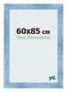 Cadre Photo 60x85cm Bleu Brillant Patine MDF Pisa De Face Mesure | Yourdecoration.fr