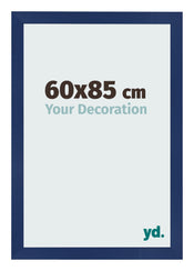 Cadre Photo 60x85cm Bleu Foncé Patiné MDF Bologna De Face Mesure | Yourdecoration.fr