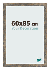 Cadre Photo 60x85cm Bleu Or Mélangé MDF Bologna De Face Mesure | Yourdecoration.fr