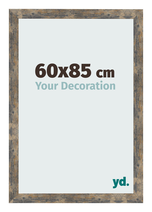 Cadre Photo 60x85cm Bleu Or Mélangé MDF Bologna De Face Mesure | Yourdecoration.fr