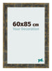 Cadre Photo 60x85cm Bleu Or Melange MDF Pisa De Face Mesure | Yourdecoration.fr