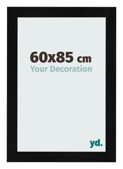 Cadre Photo 60x85cm Noir Argent Poli MDF Pisa De Face Mesure | Yourdecoration.fr