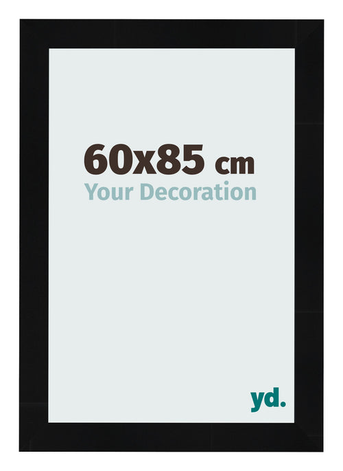 Cadre Photo 60x85cm Noir Argent Poli MDF Pisa De Face Mesure | Yourdecoration.fr