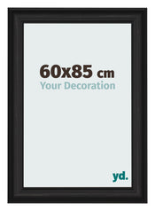Cadre Photo 60x85cm Noir Grain de Bois MDF Lazio De Face Mesure | Yourdecoration.fr