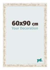 Cadre Photo 60x90cm Blanc Vintage MDF Bologna De Face Mesure | Yourdecoration.fr