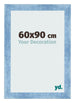 Cadre Photo 60x90cm Bleu Brillant Patine MDF Pisa De Face Mesure | Yourdecoration.fr