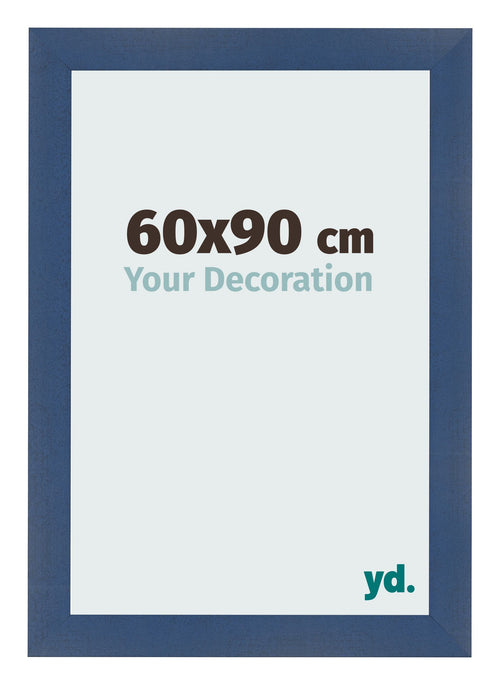 Cadre Photo 60x90cm Bleu Fonce Patine MDF Pisa De Face Mesure | Yourdecoration.fr