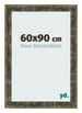 Cadre Photo 60x90cm Bleu Or Melange MDF Pisa De Face Mesure | Yourdecoration.fr