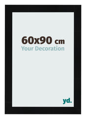 Cadre Photo 60x90cm Noir Argent Poli MDF Pisa De Face Mesure | Yourdecoration.fr