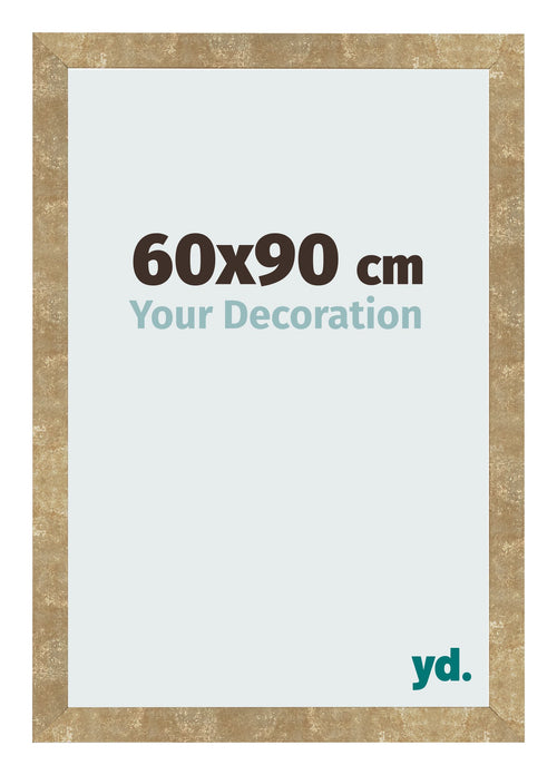 Cadre Photo 60x90cm Or Antique MDF Bologna De Face Mesure | Yourdecoration.fr
