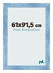 Cadre Photo 61x91 5cm Bleu Brillant Patine MDF Pisa De Face Mesure | Yourdecoration.fr