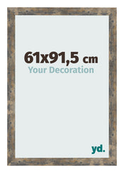 Cadre Photo 61x91 5cm Bleu Or Mélangé MDF Bologna De Face Mesure | Yourdecoration.fr