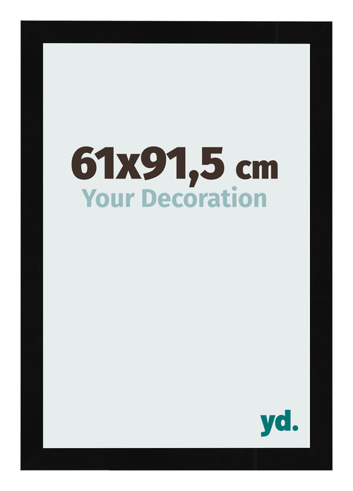 Cadre Photo 61x91 5cm Noir Brillant MDF Bologna De Face Mesure | Yourdecoration.fr