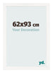 Cadre Photo 62x93 cm Blanc Brillant MDF Bologna De Face Mesure | Yourdecoration.fr