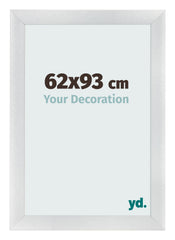 Cadre Photo 62x93cm Argent Noir Patine MDF Pisa De Face Mesure | Yourdecoration.fr
