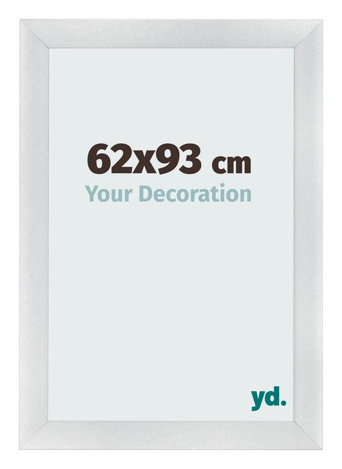 Cadre Photo 62x93cm Argent Noir Patine MDF Pisa De Face Mesure | Yourdecoration.fr