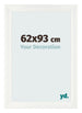 Cadre Photo 62x93cm Blanc Vintage MDF Pisa De Face Mesure | Yourdecoration.fr