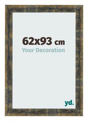 Cadre Photo 62x93cm Bleu Or Melange MDF Pisa De Face Mesure | Yourdecoration.fr