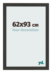 Cadre Photo 62x93cm Noir Grain de Bois MDF Bologna De Face Mesure | Yourdecoration.fr