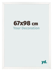 Cadre Photo 67x98 cm Blanc Brillant MDF Bologna De Face Mesure | Yourdecoration.fr