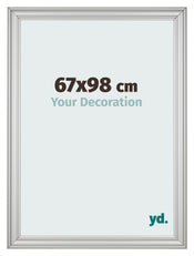 Cadre Photo 67x98cm Argent Mat MDF Lazio De Face Mesure | Yourdecoration.fr