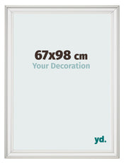 Cadre Photo 67x98cm Blanc Patine MDF Lazio De Face Mesure | Yourdecoration.fr