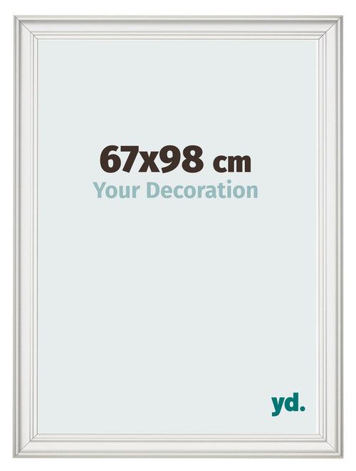 Cadre Photo 67x98cm Blanc Patine MDF Lazio De Face Mesure | Yourdecoration.fr