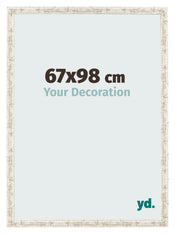 Cadre Photo 67x98cm Blanc Vintage MDF Bologna De Face Mesure | Yourdecoration.fr