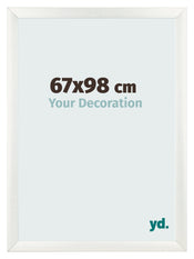 Cadre Photo 67x98cm Blanc Vintage MDF Pisa De Face Mesure | Yourdecoration.fr
