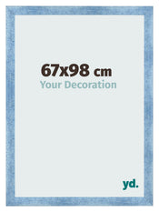 Cadre Photo 67x98cm Bleu Brillant Patine MDF Pisa De Face Mesure | Yourdecoration.fr