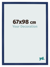 Cadre Photo 67x98cm Bleu Foncé Patiné MDF Bologna De Face Mesure | Yourdecoration.fr