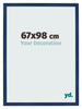 Cadre Photo 67x98cm Bleu Foncé Patiné MDF Bologna De Face Mesure | Yourdecoration.fr