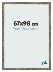 Cadre Photo 67x98cm Bleu Or Mélangé MDF Bologna De Face Mesure | Yourdecoration.fr
