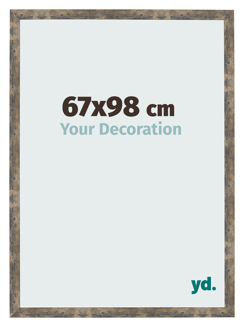 Cadre Photo 67x98cm Bleu Or Mélangé MDF Bologna De Face Mesure | Yourdecoration.fr