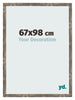 Cadre Photo 67x98cm Bleu Or Mélangé MDF Bologna De Face Mesure | Yourdecoration.fr