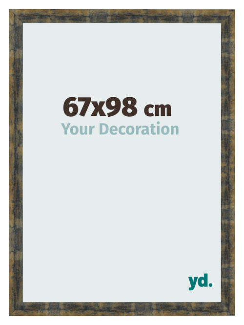 Cadre Photo 67x98cm Bleu Or Melange MDF Pisa De Face Mesure | Yourdecoration.fr