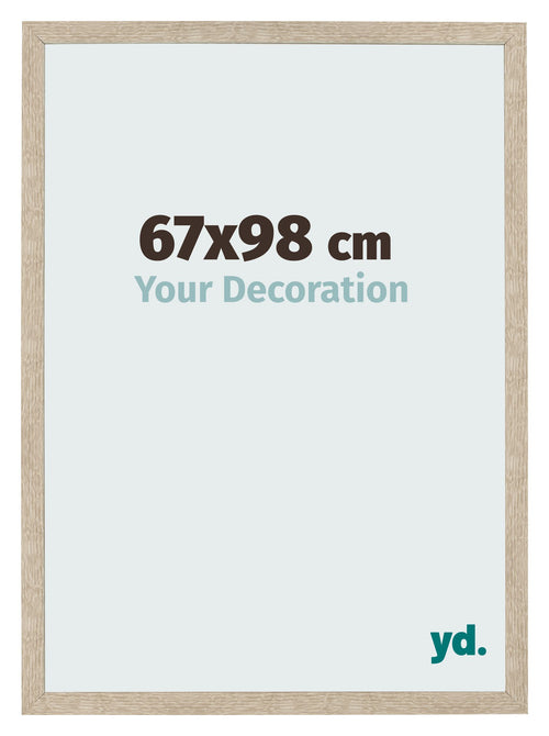 Cadre Photo 67x98cm Chêne Sonoma MDF Bologna De Face Mesure | Yourdecoration.fr