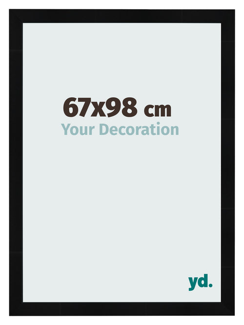 Cadre Photo 67x98cm Noir Argent Poli MDF Pisa De Face Mesure | Yourdecoration.fr
