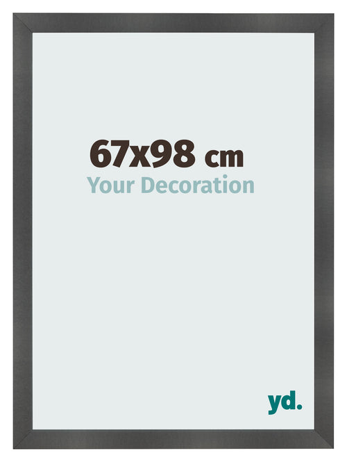 Cadre Photo 67x98cm Noir Argent Poli MDF Pisa De Face Mesure | Yourdecoration.fr